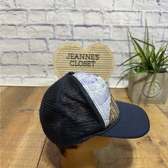 Renan Ozturk Trucker Cap Hat Black Diamond Flat Bill Snap Back Mesh Navy Blue - Picture 4 of 7